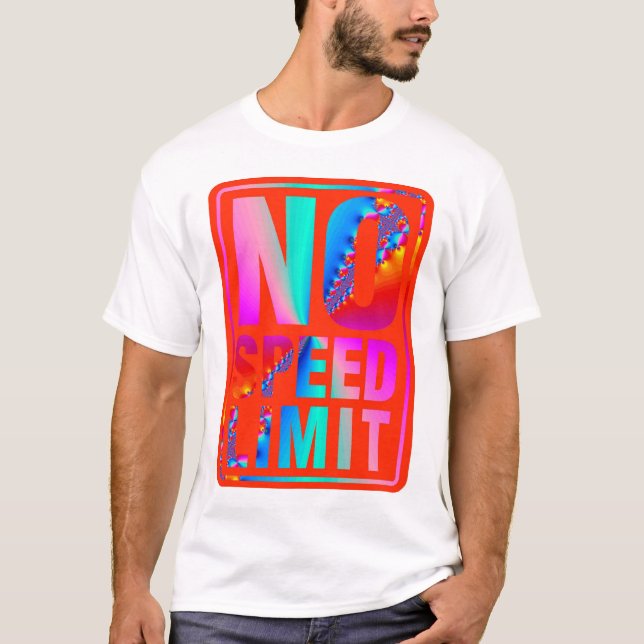 Camiseta Nenhum limite de velocidade (9) com arte do (Frente)
