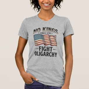 Camiseta Nenhum Rei Desde 1776 Luta Contra Oligarquia Desig