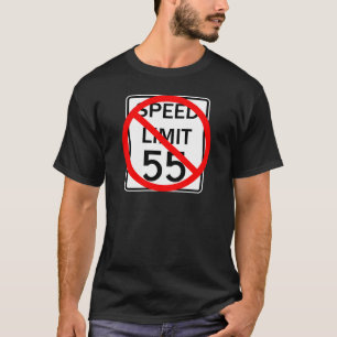 Camiseta Nenhum sinal do limite de velocidade de 55 mph