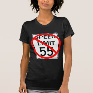 Camiseta Nenhum sinal do limite de velocidade de 55 mph