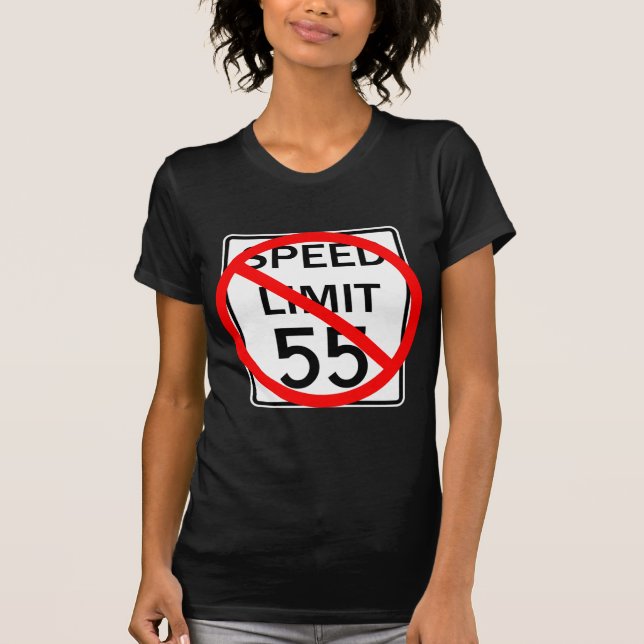 Camiseta Nenhum sinal do limite de velocidade de 55 mph (Frente)