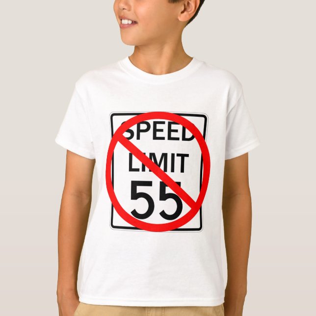 Camiseta Nenhum sinal do limite de velocidade de 55 mph (Frente)