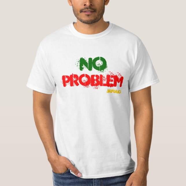 Camiseta Nenhum T branco do valor de Jamaica do problema (Frente)