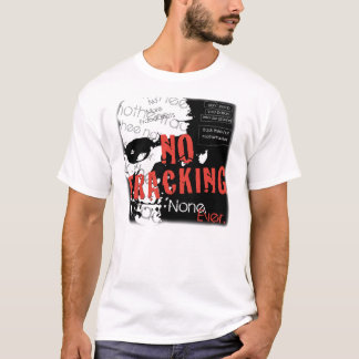Camiseta Nenhum t-shirt de Fracking no vermelho, preto e