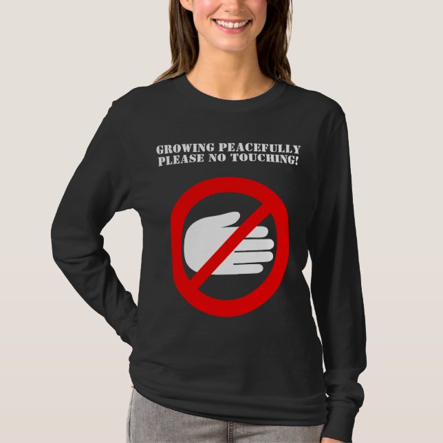 Camiseta Nenhum toque por favor do t-shirt de maternidade (Frente)