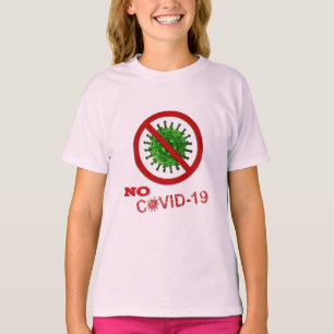 Camiseta NENHUMA COVID   NÃO AO COVID-19 Palavras T-Shirt