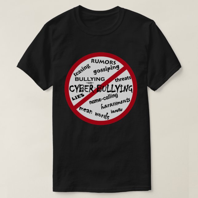 Camiseta Nenhuma Preferencialmente de Mensagem de Bullying  (Frente do Design)