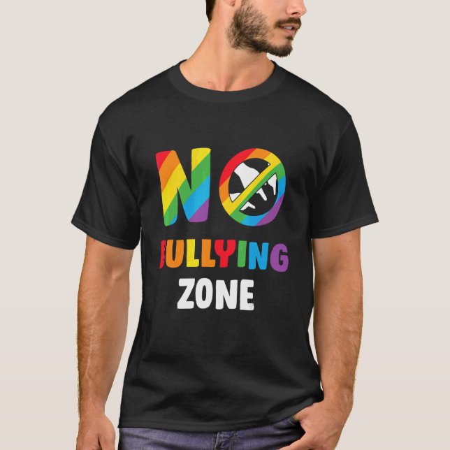 Camiseta Nenhuma Zona de Bullying Sensibilização Contra Vio (Frente)