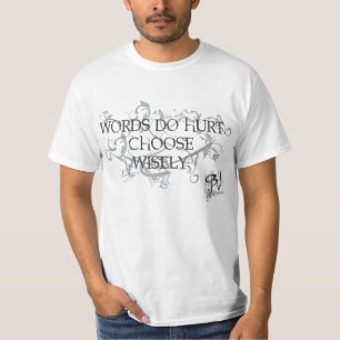Camiseta Nenhumas intimidações - as palavras ferem a cami
