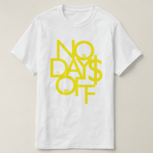 Camiseta Nenhuns dias livres brancos/amarelo
