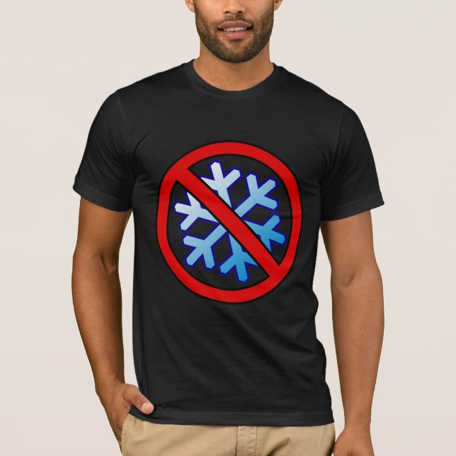 Camiseta Nenhuns flocos de neve - floco de neve no círculo (Frente)