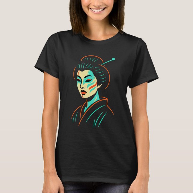 Camiseta Neo Geisha Glow: Tradition Reimagined (Frente)