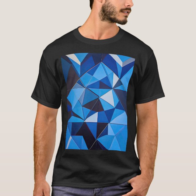 CAMISETA NEO GEO TRIANGLES EM AZUL (Frente)
