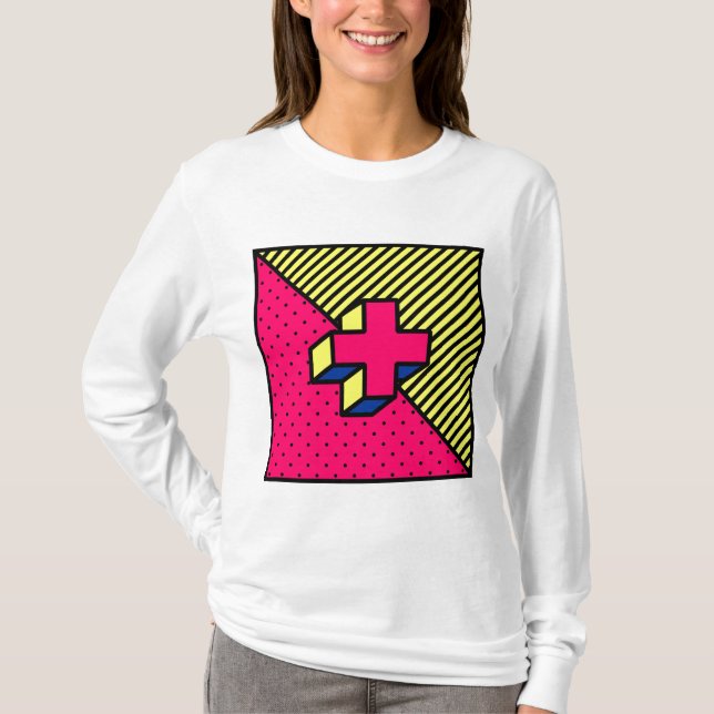 Camiseta Neo Memphis Cross /Plus - Sinal Motif (Frente)