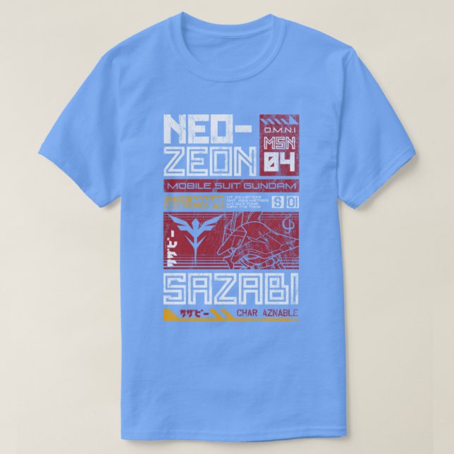 Camiseta Neo Zeon Mobile Suit Sazabi Vintage Ret (Frente do Design)