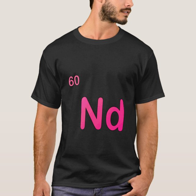Camiseta Neodímio Nd Elemento da Tabela Periódica Poder Mag (Frente)