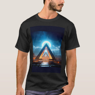 Camiseta Néom bioluminicente brilhando stargate em frente a