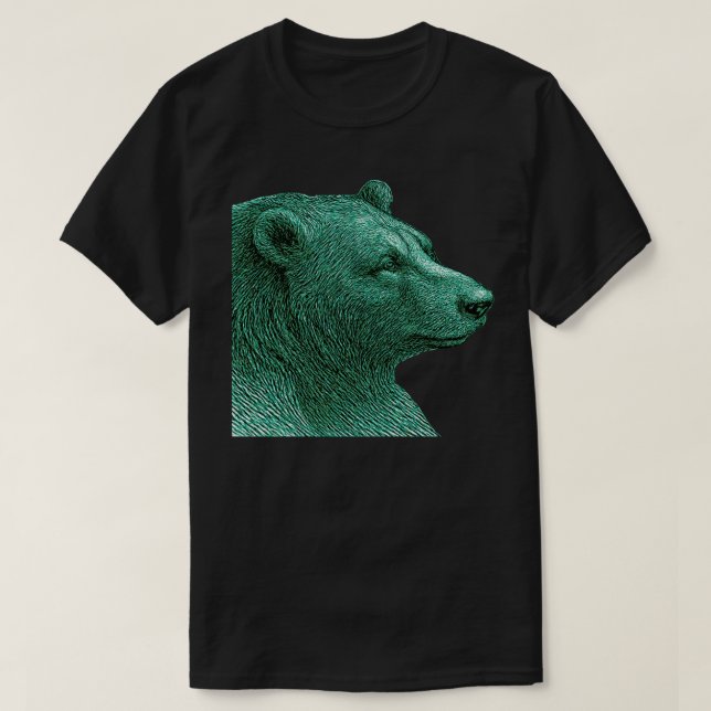 Camiseta Neon Bear Line Art | Modern Wildlife Illustration (Frente do Design)