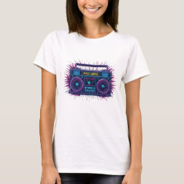 Camiseta Neon boombox retrowave design