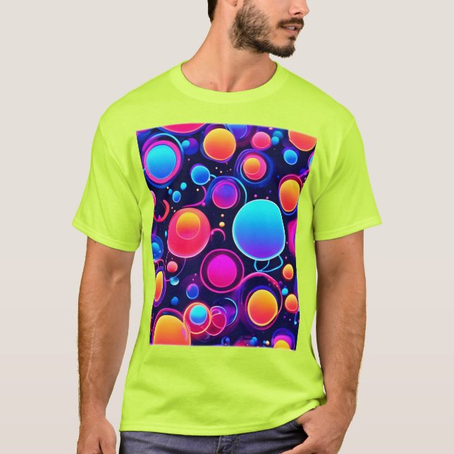 Camiseta Neon Bubble Pattern (Frente)