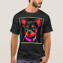 Camiseta Neon Canine Puppy Art