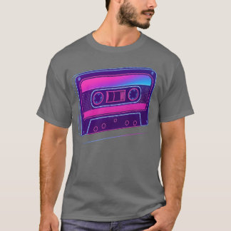 Camiseta Neon Cassetteape Design Retro retrô