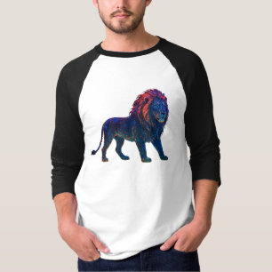 Camiseta Neon Colorful Lion Art