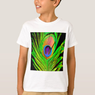 Camiseta Neon Colors Peacock Feather