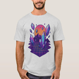 Camiseta Neon Crystalscape - Vibes de Gem de Vapor dos anos