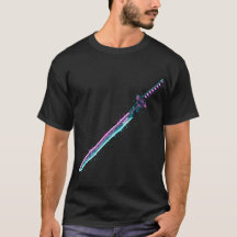 Camiseta Neon Cyber-Katana: Tech de Lâmina Digital