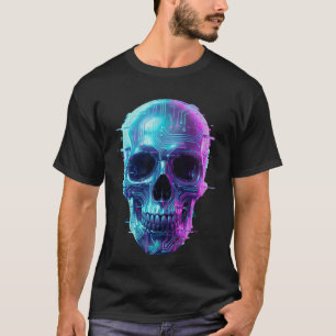 Camiseta Neon Cyber Skull Dark Aesthetic – Futuris