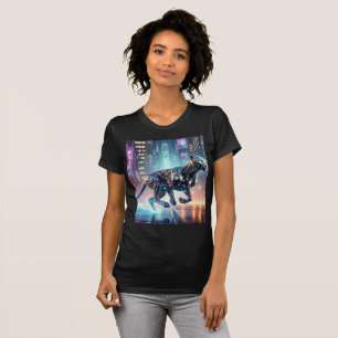 Camiseta Neon Cybernetic Cheetah Sprint Tee T-Shirt Design.