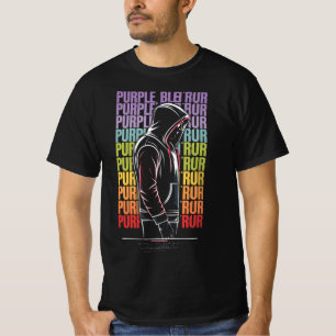 Camiseta Neon Cyberpunk Hooded Figure Digital Art - Brilhan