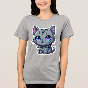Camiseta Neon de Gato Cyberpunk Fofo