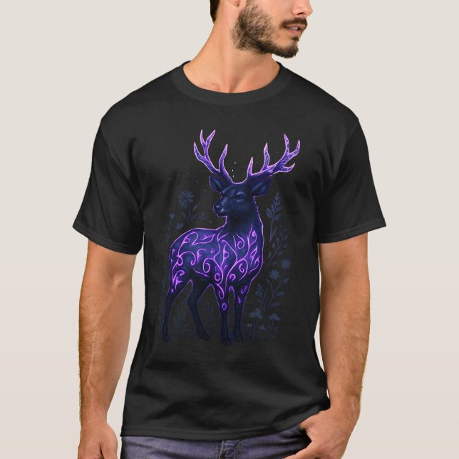 Camiseta Neon Deer Runes (Frente)