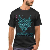 Camiseta Neon Dragon Synthwave – Retro Fire Beast