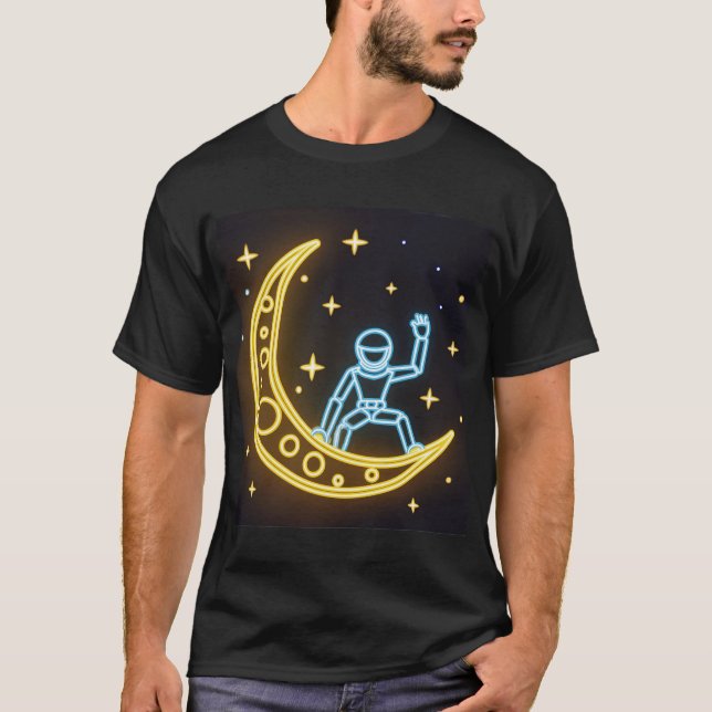 Camiseta Neon Dreams: Astronauta na Lua (Frente)