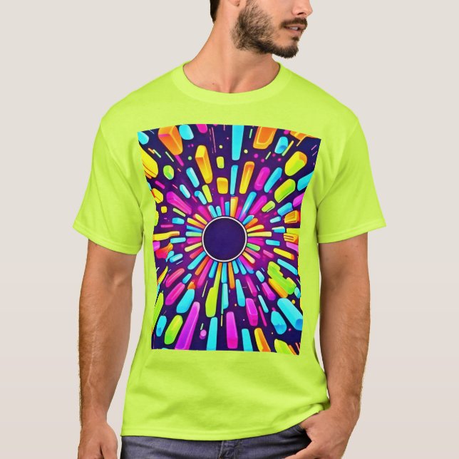 Camiseta Neon Dreamscape: Uma Viagem Psicodélica (Frente)