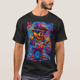 Camiseta Neon EKNAKHON Rap Bear – Grafite com Bril