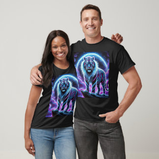 Camiseta Neon Energy Tiger T-Shirt Design.