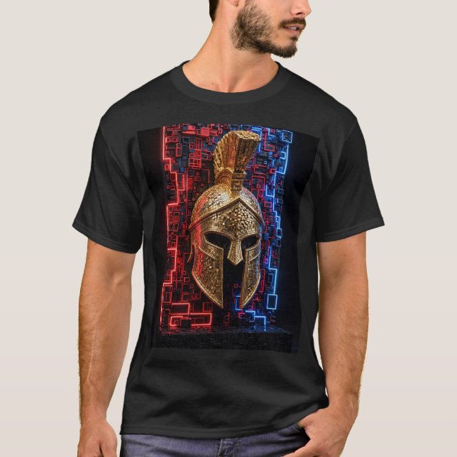 Camiseta Neon Espartano Extra design Mosaico 3D (Frente)
