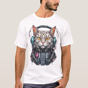 Camiseta Neon Feline Tech Warrior