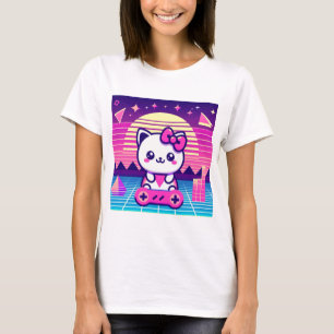 Camiseta Neon Gatinho