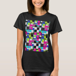Camiseta Neon Glitch Geometric Cyberpunk T-Shirt