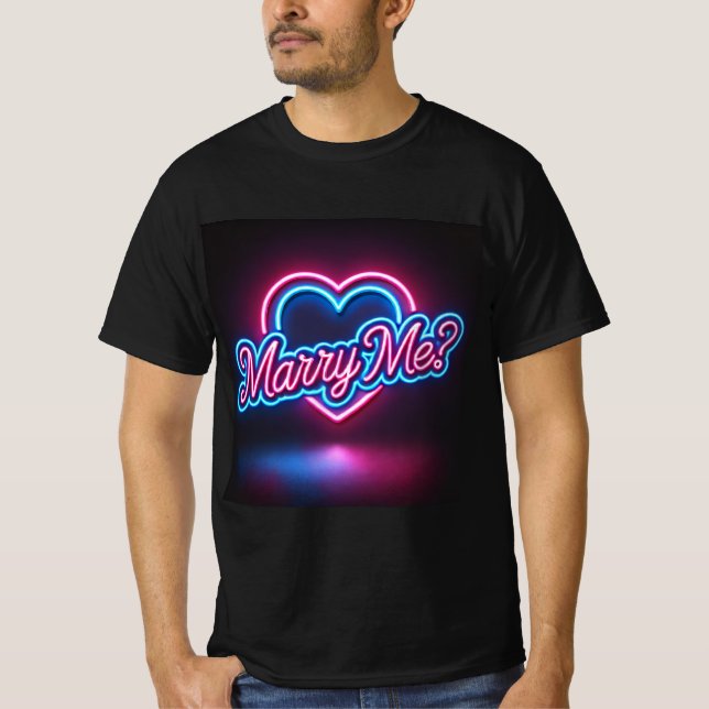 Camiseta Neon Glow Casado Me Mens Tshirt (Frente)
