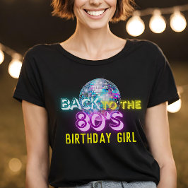 Camiseta Neon Glow Disco Ball Back to the 80s Retro Party