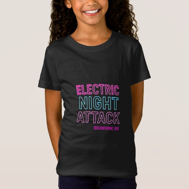 Camiseta Neon Glow Typography Print | Retro Futuristic Room (Frente)