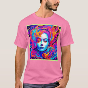 Camiseta Neon Goddese com Cabelo Cosmico Fluindo