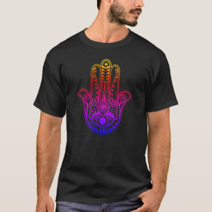 Camiseta Néon gradiente de Mens Hamsa e T-Shirt mau