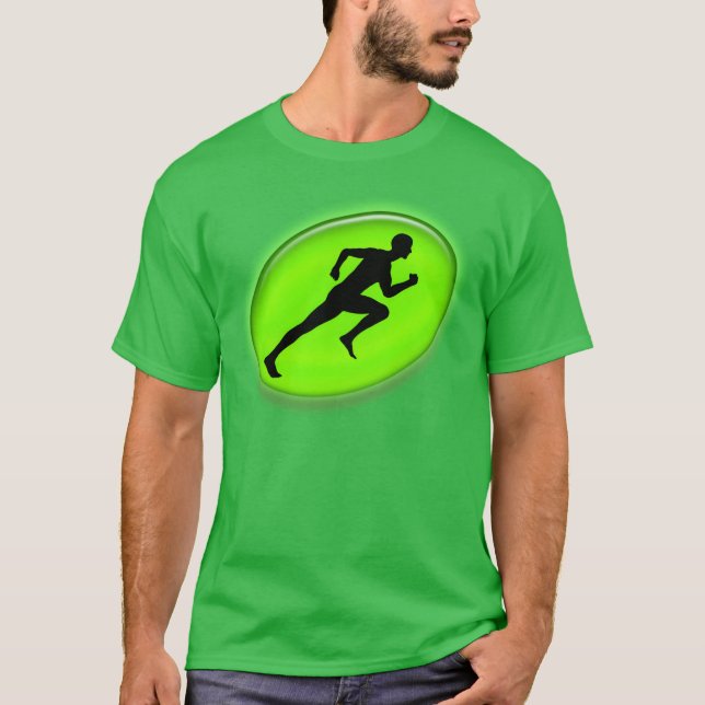 Camiseta Neon Green Man Running Personalrainer Sports gift (Frente)